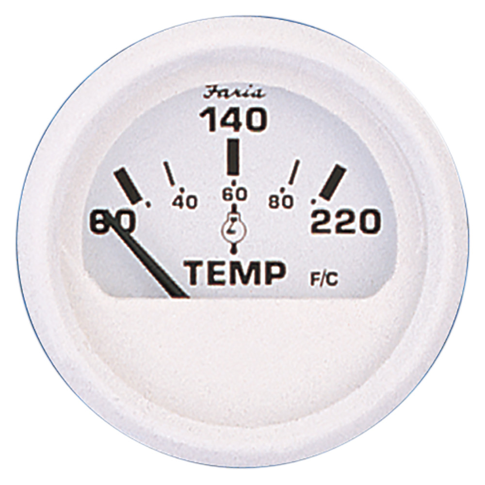 Faria Dress White 2" Cylinder Head Temperature Gauge (60 - 220™ F)