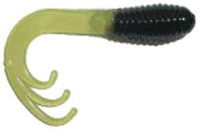 Big Bite Triple Tip Grub 2" 10ct Black/Opaque Chartreuse