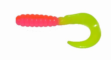Big Bite Curl Tail Grub 2" 10ct Orange/Pink/Chartreuse