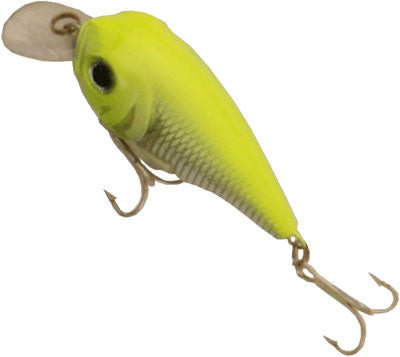 Creme Pond Favorites Shallow Crank 21/8 Chartreuse Back