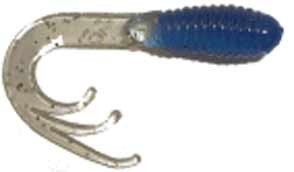 Big Bite Triple Tip Grub 2" 10ct Blue Clear Silver