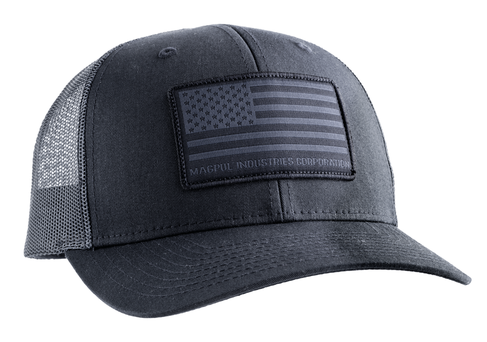 Magpul MAG1215-001 StandardBlack Adjustable Snapback OSFA Structured Woven American Flag Patch