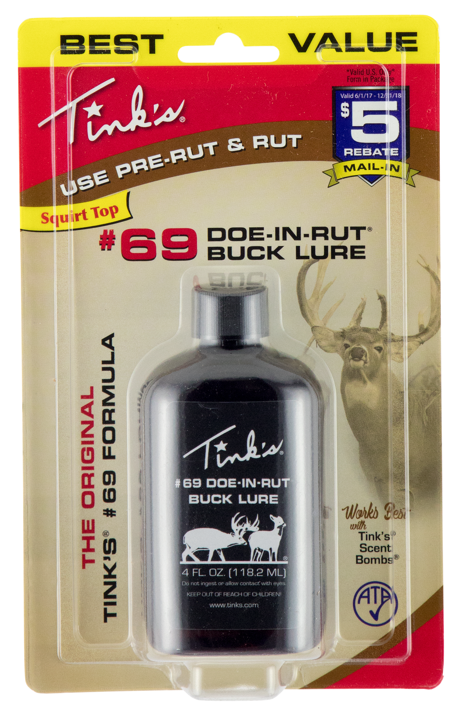 Tinks W6202 #69 Doe-In-Rut Deer Attractant Doe In Estrus Scent 4 oz Bottle