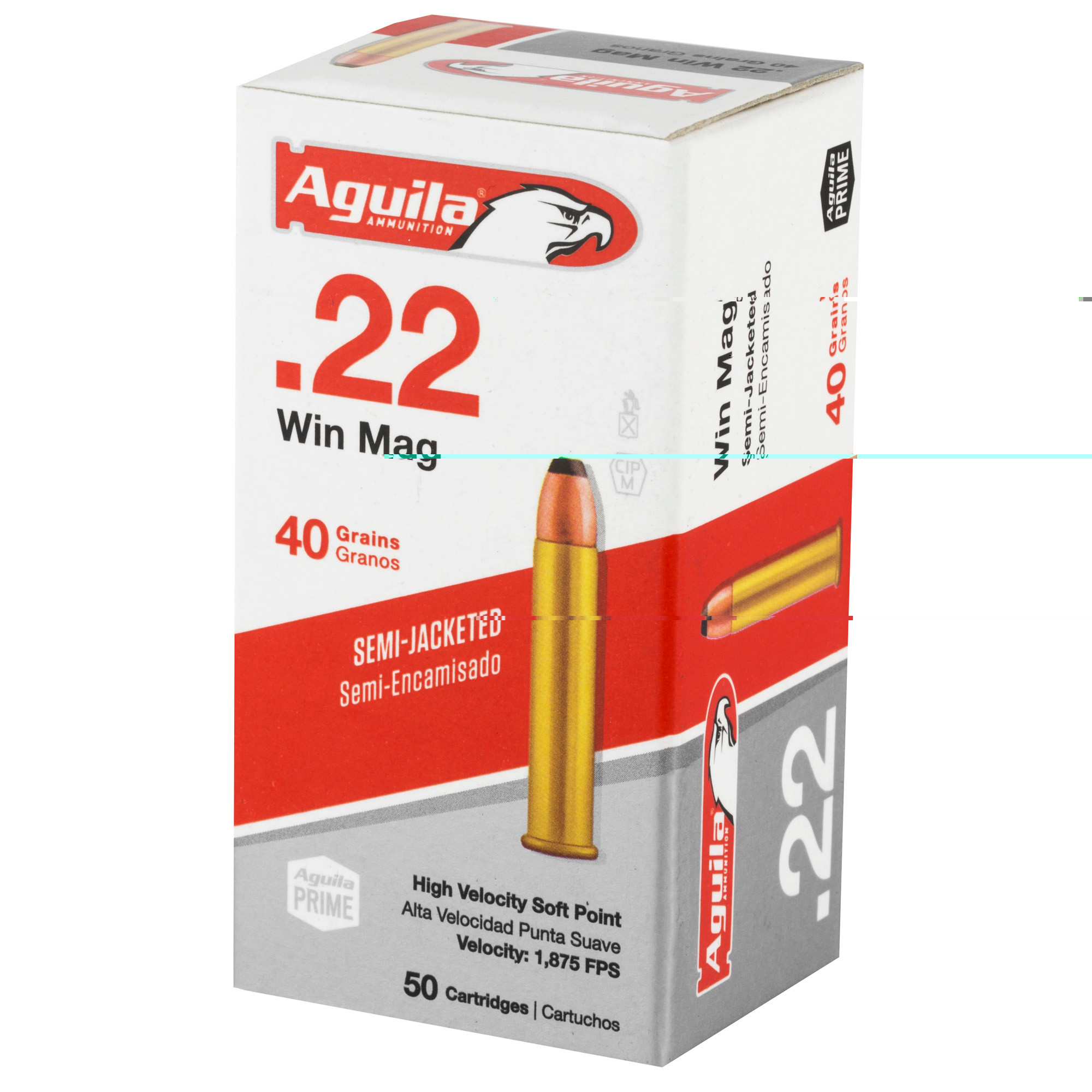 Aguila Ammunition 22 Winchester Magnum Rimfire WMR 40 Grain Jacketed Soft Point Box of 50