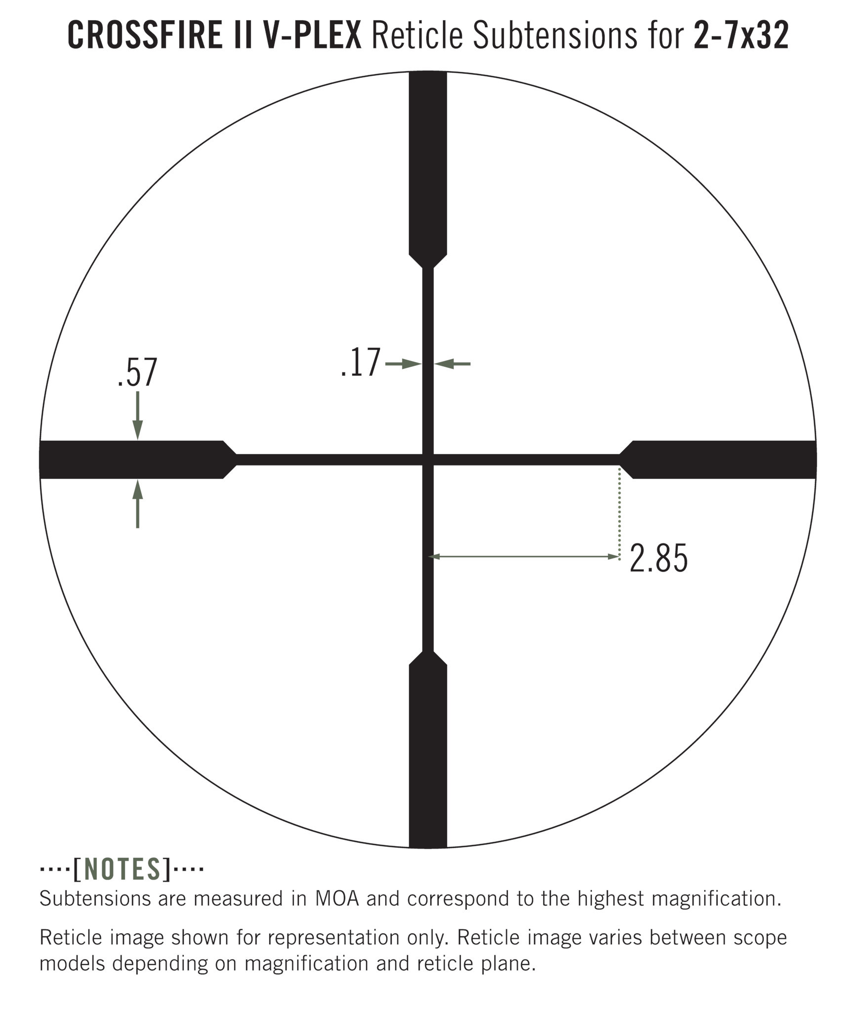 Vortex Crossfire II 2-7x32 SFP V-Plex MOA Rimfire