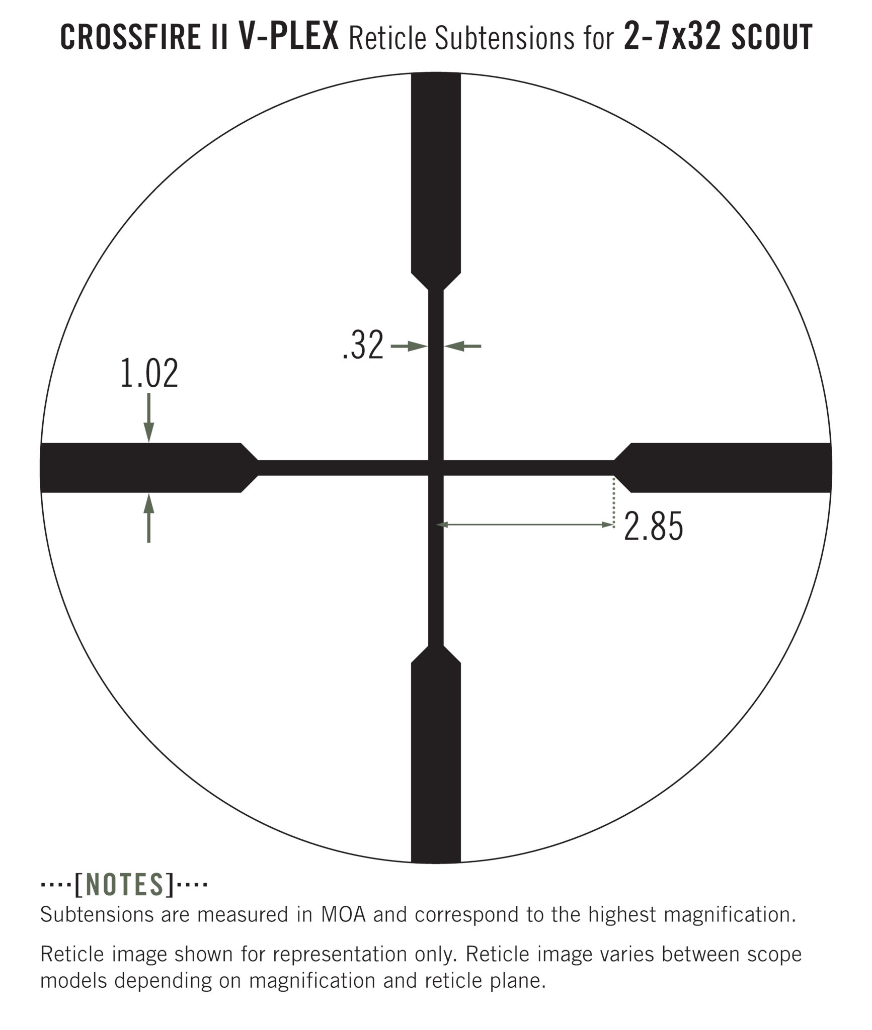 Vortex Crossfire II 2-7x32 SFP V-Plex MOA Scout