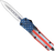 CobraTec Knives MCUSAFS3DAGNS FS-3 American Flag Medium 3" OTF Dagger Plain D2 Steel Blade 4.50" Aluminum Cerakoted Handle Includes Glass Breaker/Pocket Clip