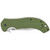 Kershaw 6030 CQC 10K 3.50" Folding Bowie Plain Stonewashed 8Cr14MoV SS Blade Olive Green G10/SS Handle Includes Pocket Clip