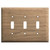 Whitecap Teak 3-Toggle Switch/Receptacle Cover Plate