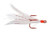 Mustad Dressed Treble Hooks 2ct Red Hook White Feather Size 4
