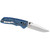 Hogue 24273 Deka 3.25" Folding Clip Point Plain Stone Tumbled CPM MagnaCut Steel Blade, G-Mascus Blue Aluminum/G10 Handle