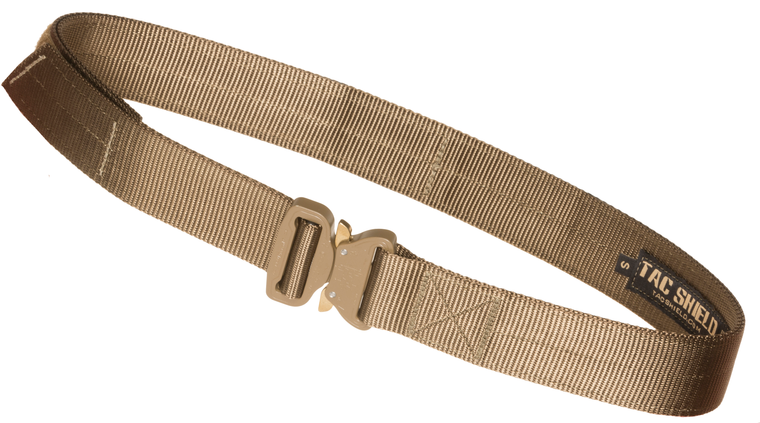 Tacshield T30SMCY Tactical Gun Belt w/ Cobra Buckle 30"-34" Webbing Coyote Small 1.50" Wide"" 