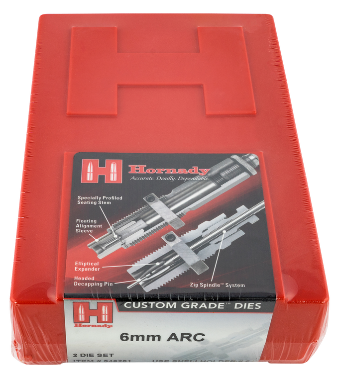 Hornady 546251 Custom Grade Series III 2-Die Set for 6mm ARC Includes Sizing/Seater