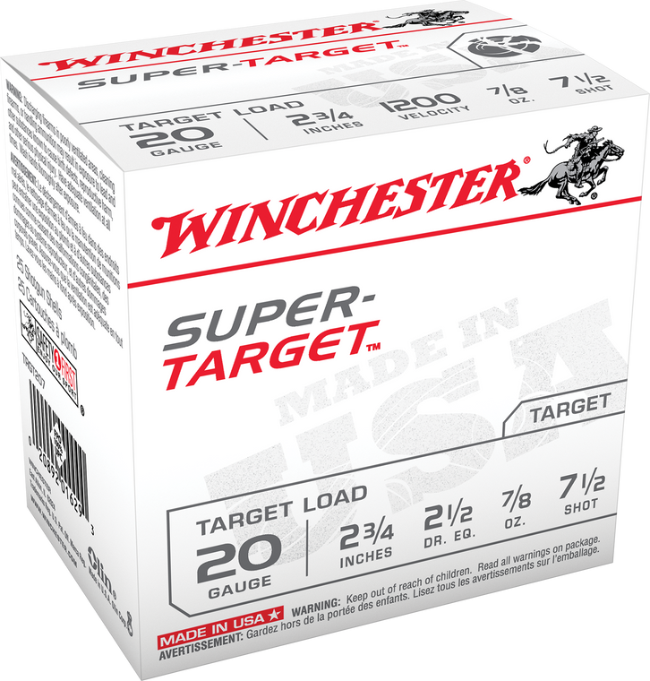 Winchester Ammo TRGT207 Super-Target20 Gauge 2.75" 7/8 oz 1200 fps 7.5 Shot 25ea 