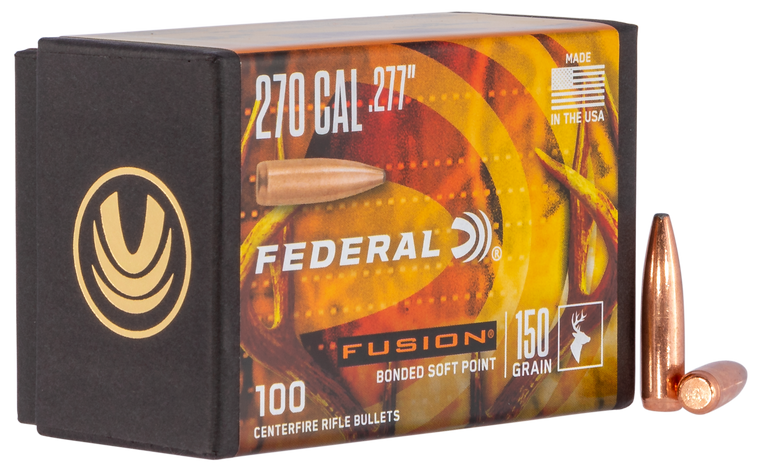 Federal FB277F4 Fusion Component Fusion 270 Win .277 150 gr Fusion Soft Point 100 Per Box