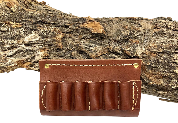 Hunter Company 0650 Cartridge Belt SlideChestnut Tan Leather 45 Cal Capacity 6rd Belt Slide Mount 2" Belt