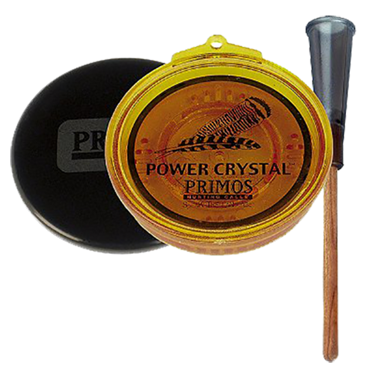 Primos 217 Power Crystal Turkey Friction Call Turkey Hen Sounds Attracts Turkeys Multi Color Crystal/Wood