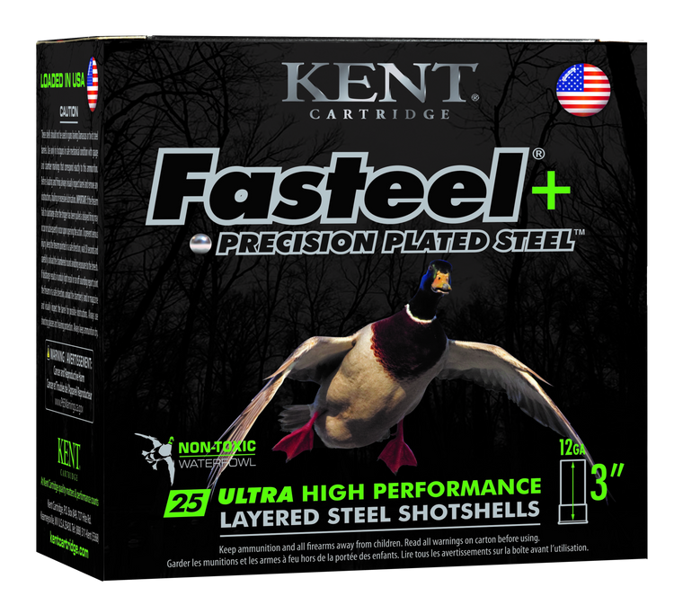 Kent Cartridge K123FSP362X4 Fasteel 2.0 Waterfowl 12 Gauge 3" 1 1/4 oz BB Shot 25 Per Box/ 10 Cs