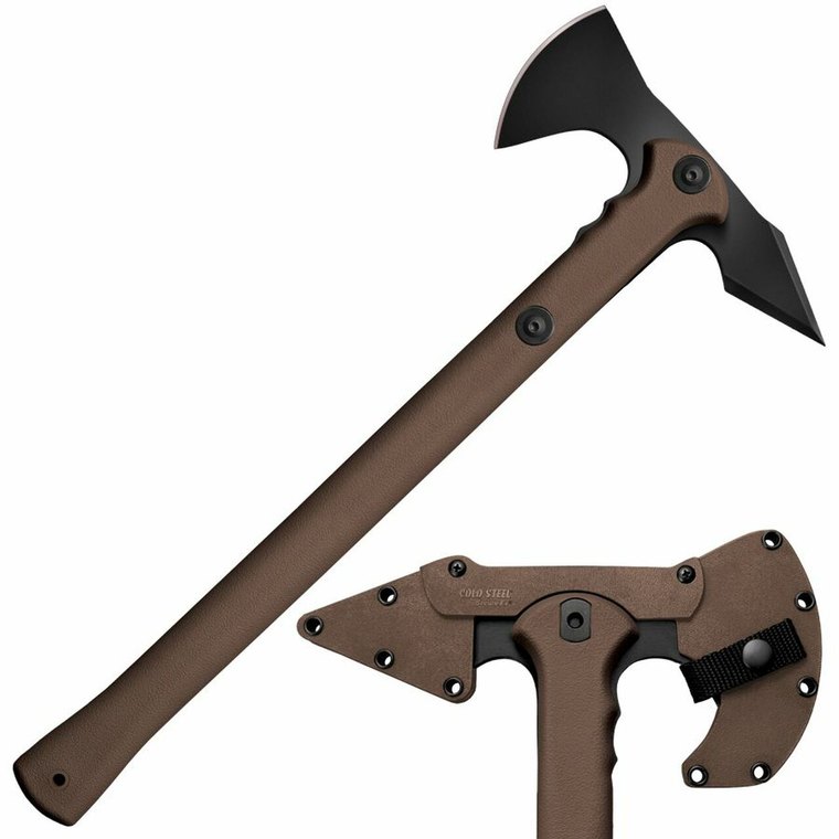 Cold Steel CS90PTHF Trench Hawk3.50" Blade 1055 Carbon Steel Blade Flat Dark Earth Polypropylene Handle 19" Long Tomahawk