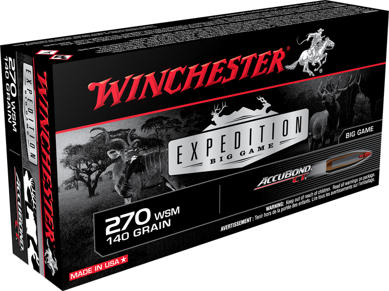 Winchester Expedition Big Game Ammunition 270 Winchester Short Magnum (WSM) 140 Grain Nosler AccuBond 20RD