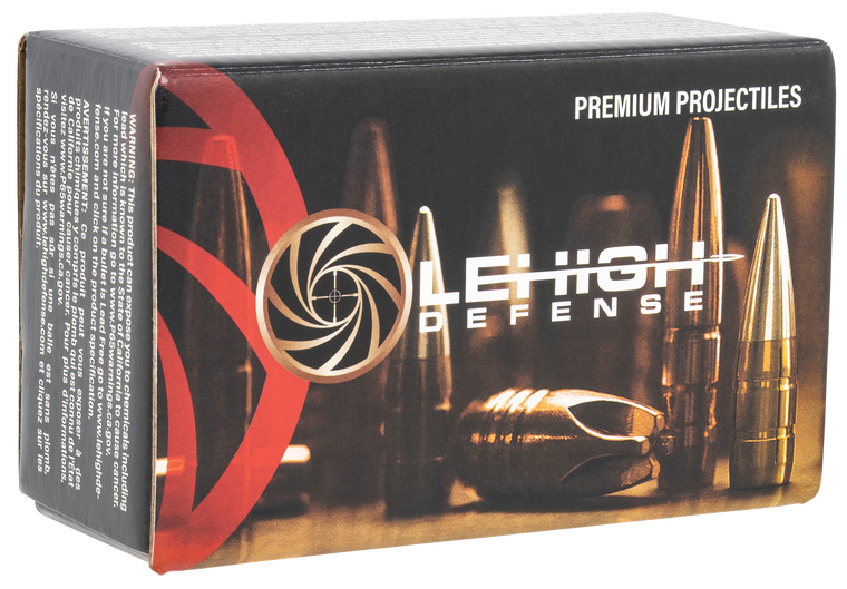 Lehigh Defense Bullets 45 Caliber (458 Diameter) 380 Grain Solid Copper Wide Flat Nose Lead-Free Box of 50