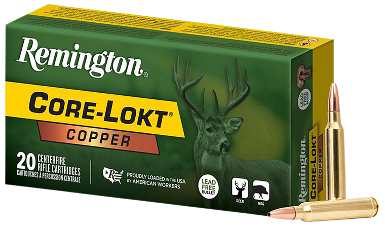 Remington Core-Lokt Copper Ammunition 300 Winchester Magnum 180 Grain Solid Hollow Point Lead Free 20RD