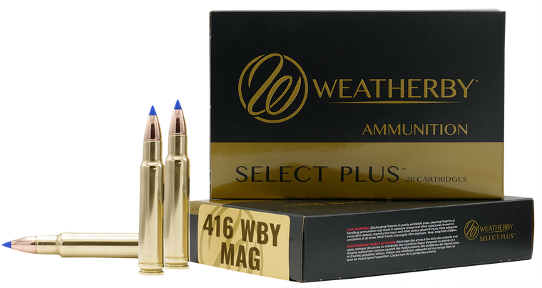 Weatherby H416400RN Select Plus416 Wthby Mag 400 gr 2700 fps Soft Point Round Nose (SPRN) 20 Bx/10 Cs