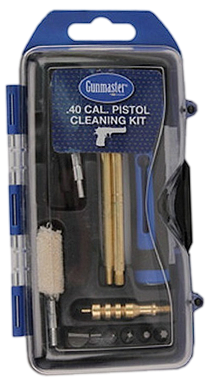 DAC GM40P GunMaster Cleaning Kit 40 Cal & 10mm Pistol/14 Pieces Black/Blue