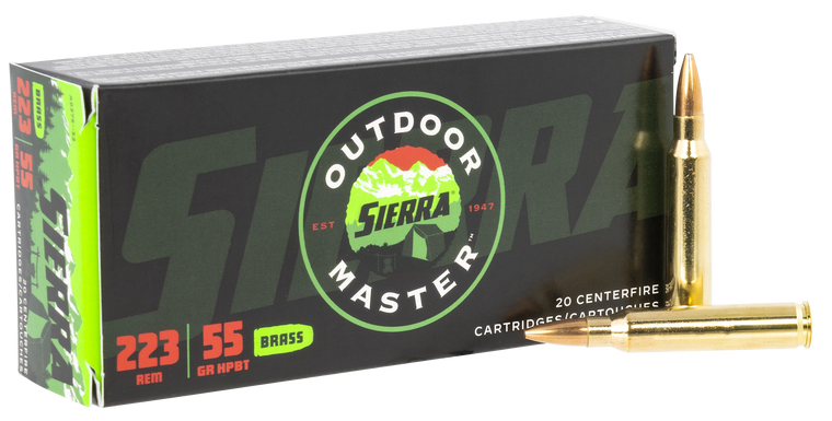 Sierra Outdoor Master Ammunition 223 Remington 55 Grain Jacketed Hollow Point 20RD