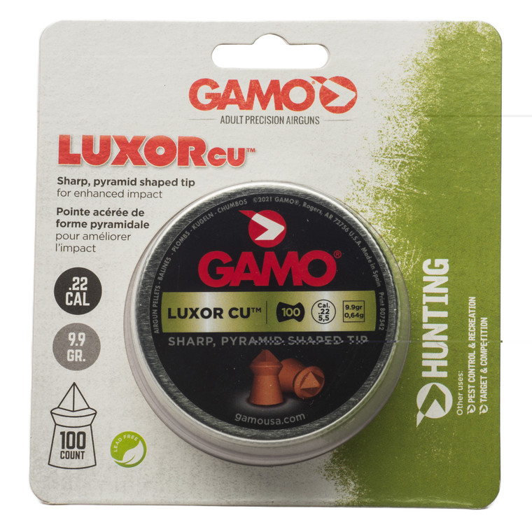 Gamo Luxor CU Airgun Pellets Pyramid Point