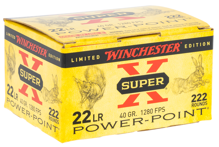 Winchester Super-X High Velocity Ammunition 22 Long Rifle 40 Grain Power-Point Plated Lead Hollow Point