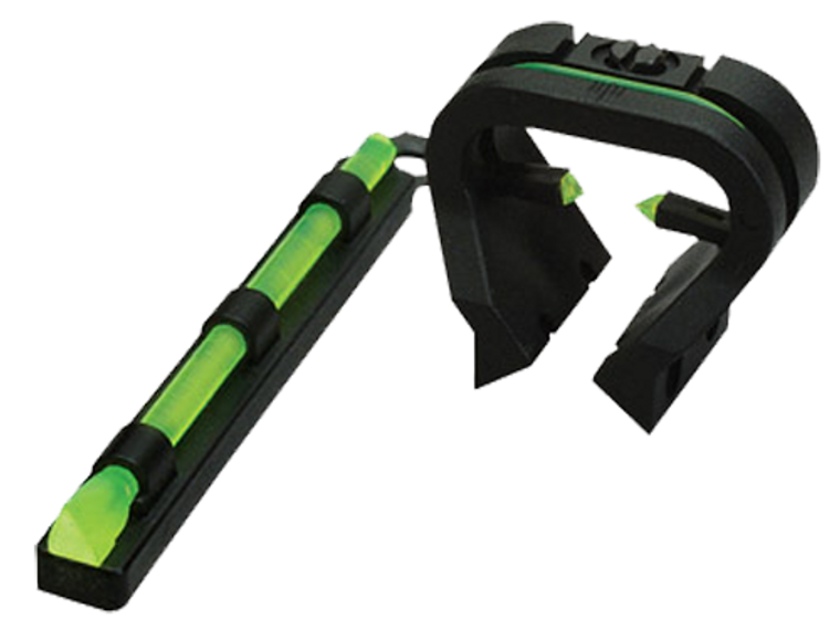 HIVIZ TriViz Turkey Sight Set for Shotguns with Vent Rib & Removable Front Bead Fiber Optic Green with 4 Interchangeable Front Lite Pipes