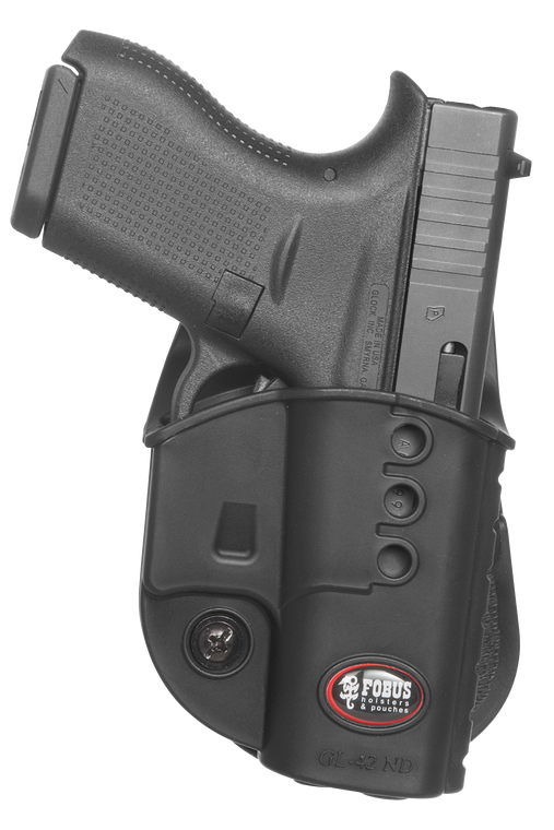 Fobus GL42ND Passive Retention Evolution OWB Black Polymer Paddle Fits Glock 42 Right Hand