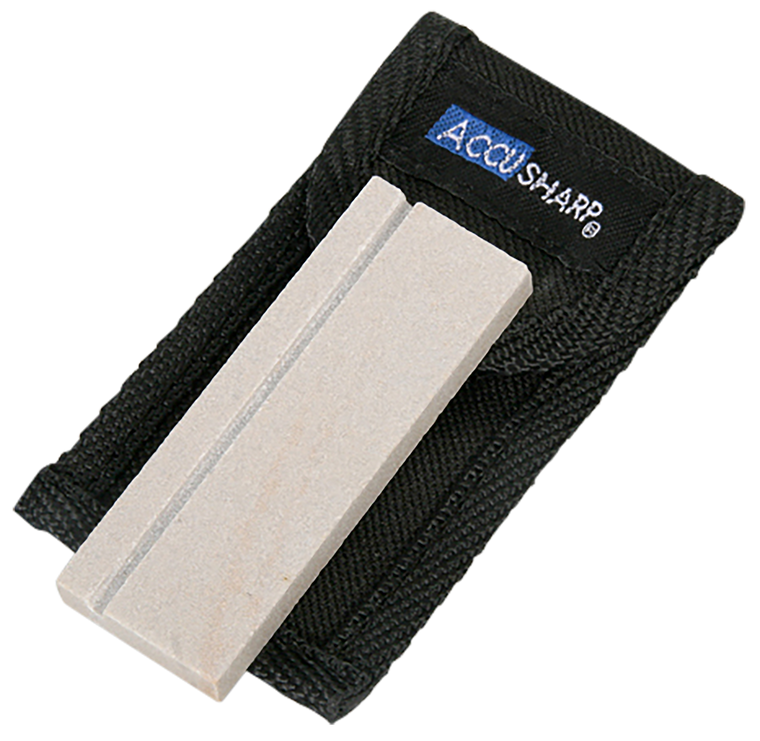 AccuSharp 024C Pocket StoneNatural Arkansas Stone Sharpener White Includes Belt Carry Pouch