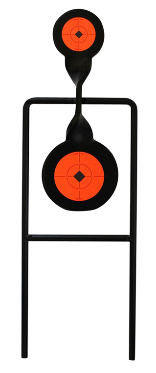 Birchwood Casey 46244 World of Targets Double Mag Spinner Handgun Black/Orange Steel Bullseye Standing