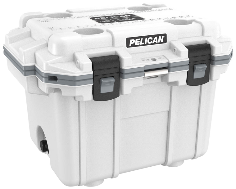 Pelican Elite Cooler, White|Gray, 25.30 in. x 19.00 in. x 18.50 in. 30Q-1-WHTGRY 