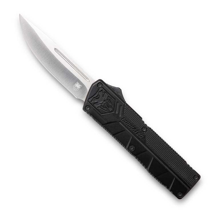 CobraTec Knives BCTLWDNS Lightweight3.25" OTF Drop Point Plain D2 Steel Blade/Black Aluminum Handle Includes Pocket Clip