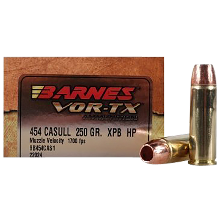 Barnes VOR-TX Ammunition 454 Casull 250 Grain XPB Hollow Point Lead-Free 20RD