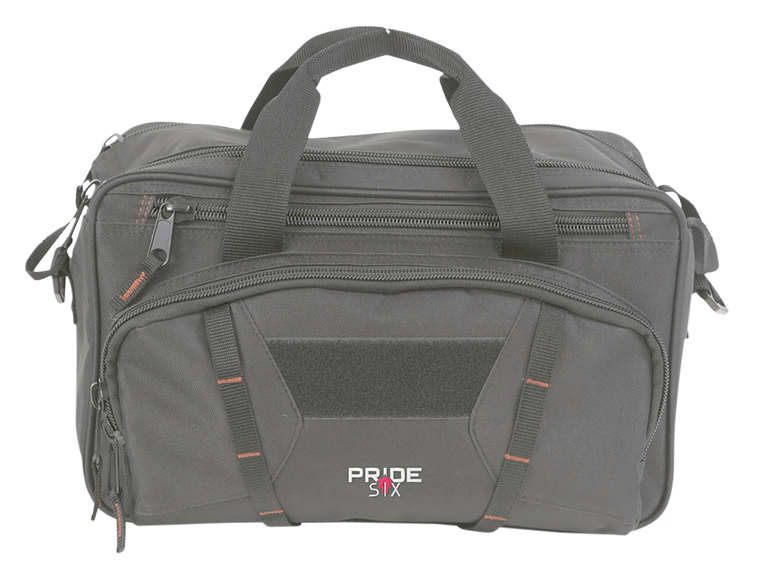 Tac Six 8247 Tactical Sporter Range Bag Black Endura with Removable Shoulder Strap, Pockets, Padded Pistol Rug & Exterior Webbing