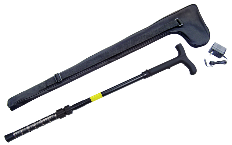 Zap Cane 1,000,000 Volt Stun Gun with LED Flashlight Rechargeable Ni-MH Battery Aluminum Black