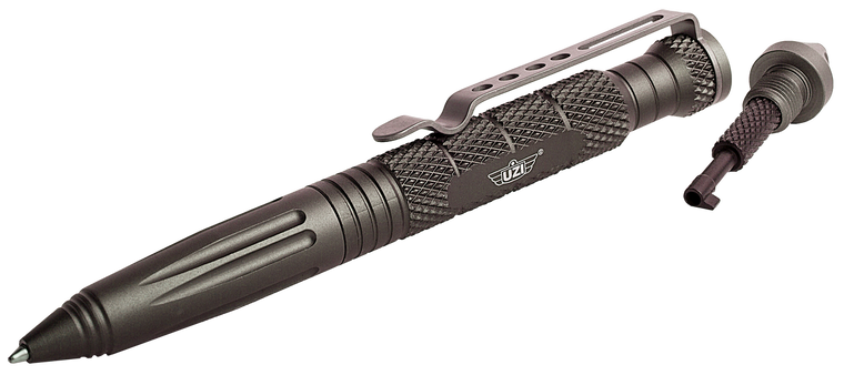 Uzi Accessories UZITACPEN6GM Tactical PenGun Metal Aluminum 6" Features Glass Breaker/Cuff Key