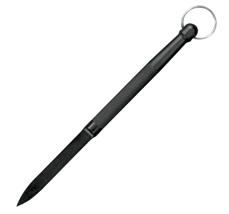 Cold Steel CS92DD Delta Dart3.38" Fixed Plain Black knurled w/Lanyard Ring Zy-Ex Handle