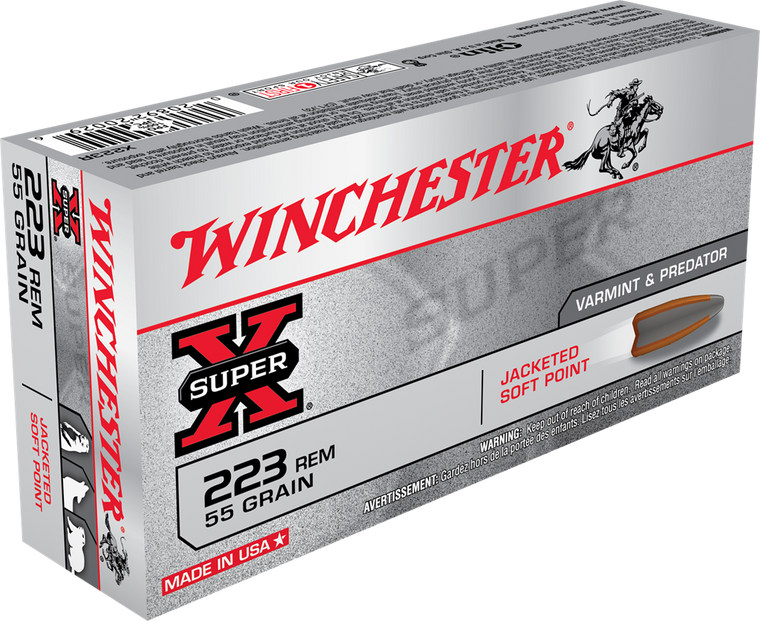 Winchester Ammo X223R Super X223 Rem 55 gr 3240 fps Jacketed Soft Point (JSP) 20 Bx/10 Cs