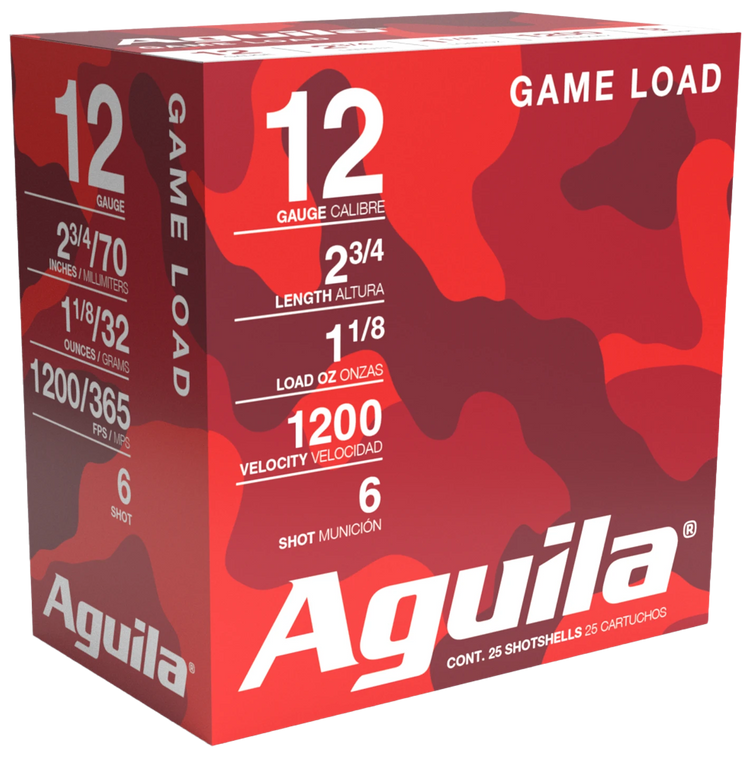 Aguila 1CHB1216 Birdshot Standard Velocity 12 Gauge 2.75" 1 1/8 oz 6 Shot 25 Per Box/ 10 Cs