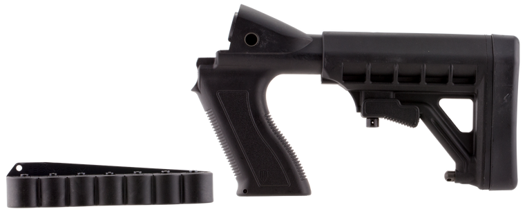 Archangel AA50088 Tactical Pistol Grip StockBlack Synthetic 6 Position with Shell Holder for 12 Gauge Mossberg 500, 590; Maverick 88