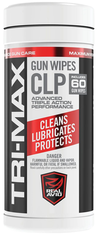 Real Avid AVCLPW-C60 Tri-Max CLP Gun Wipes-Canister