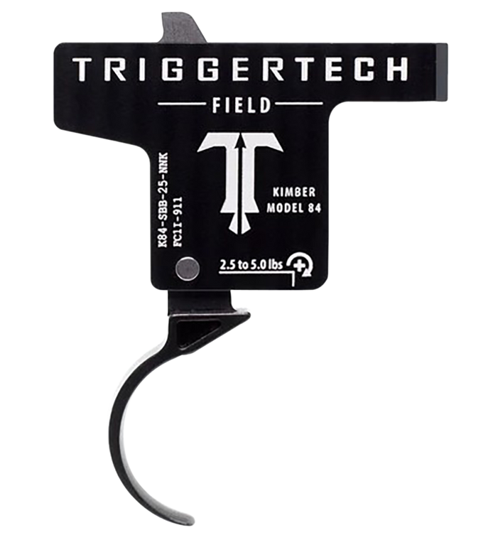 TriggerTech K84SBB25NNK FieldSingle-Stage Curved Trigger with 2.50-5 lbs Draw Weight & Black PVD Finish for Kimber M84