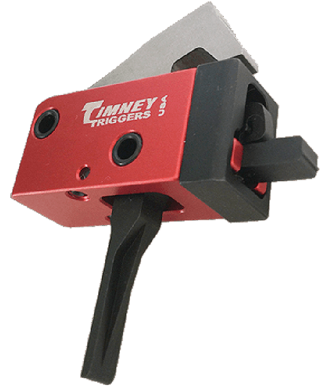 Timney Triggers 682ST PCC TriggerTwo-Stage Straight Trigger with 2 lbs Draw Weight & Black/Red Finish for AR-Platform