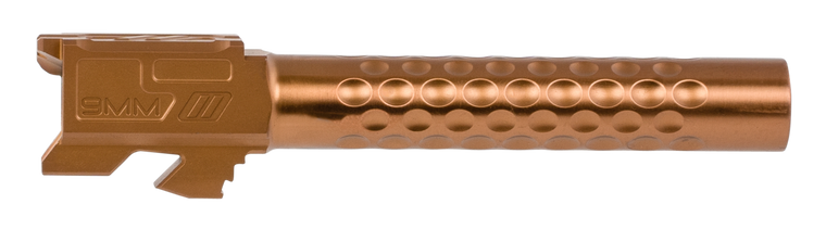 ZEV Technologies BBL17OPTBRZ Optimized Match Replacement Barrel 9mm Luger 4.49" Bronze PVD Finish 416R Stainless Steel Material with Dimples for Glock 17 Gen1-4