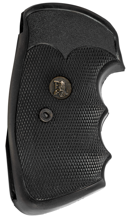 Pachmayr 02529 Gripper Professional Grip Checkered Black Rubber with Finger Grooves for Colt Python, Trooper